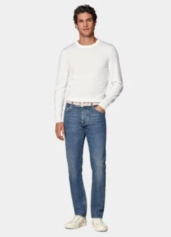 Mid Blue 5 Pocket Jules Jeans -Cheap US Nice Clothes Store B1407 103