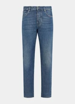 Mid Blue 5 Pocket Jules Jeans -Cheap US Nice Clothes Store B1407 28