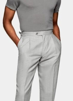 Light Grey Pleated Duca Pants 9 Light Grey Pleated Duca Pants -Cheap US Nice Clothes Store B1853 103