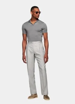 Light Grey Pleated Duca Pants 10 Light Grey Pleated Duca Pants -Cheap US Nice Clothes Store B1853 104