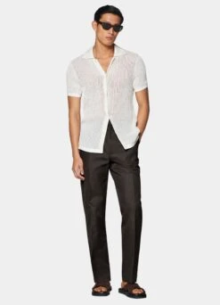 Dark Brown Pleated Duca Pants -Cheap US Nice Clothes Store B1903 103