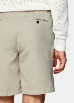 Sand Pleated Aveiro Shorts -Cheap US Nice Clothes Store B1919 104