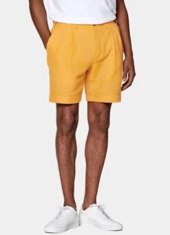 Yellow Pleated Bosa Shorts -Cheap US Nice Clothes Store B2002 102