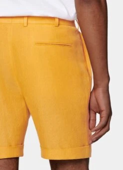 Yellow Pleated Bosa Shorts -Cheap US Nice Clothes Store B2002 104 1