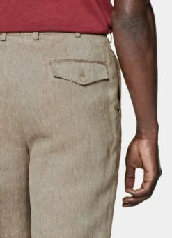 Taupe Herringbone Blake Pants -Cheap US Nice Clothes Store B2009 104