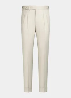 Sand Pleated Braddon Pants -Cheap US Nice Clothes Store B2897 28