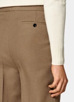 Mid Brown Pleated Mira Pants -Cheap US Nice Clothes Store B3008 104