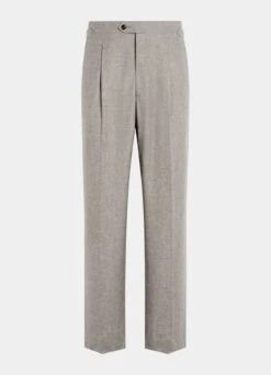 Taupe Pleated Duca Pants -Cheap US Nice Clothes Store B3014 28