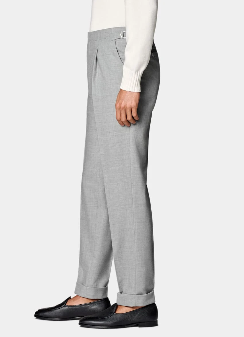 Light Grey Pleated Vigo Pants 4 Light Grey Pleated Vigo Pants - Image 4