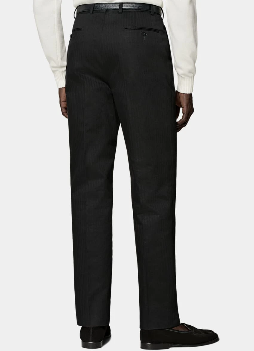 Black Herringbone Firenze Pants 5 Black Herringbone Firenze Pants - Image 5