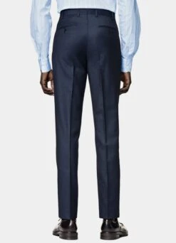 Navy Bird's Eye Brescia Suit Pants -Cheap US Nice Clothes Store B6485 105