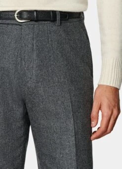 Mid Grey Belted Milano Pants