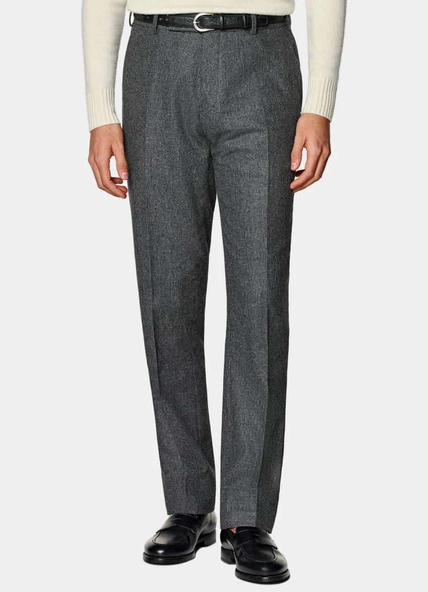 Mid Grey Belted Milano Pants 2 Mid Grey Belted Milano Pants - Image 2