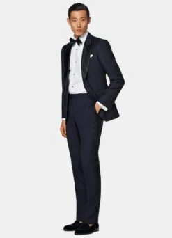 Navy Brescia Tuxedo Pants -Cheap US Nice Clothes Store B7353 103