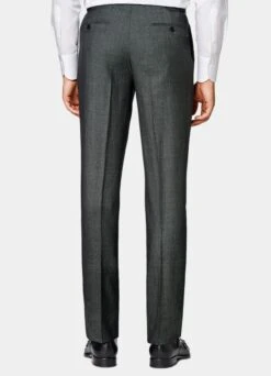 Dark Grey Bird's Eye Brescia Suit Pants -Cheap US Nice Clothes Store B8444 105
