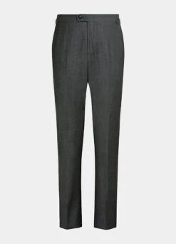 Dark Grey Bird's Eye Brescia Suit Pants -Cheap US Nice Clothes Store B8444 28