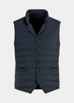 Navy Down Vest -Cheap US Nice Clothes Store BW180 25