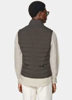 Brown Down Vest -Cheap US Nice Clothes Store BW191 105