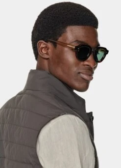 Brown Down Vest -Cheap US Nice Clothes Store BW191 106