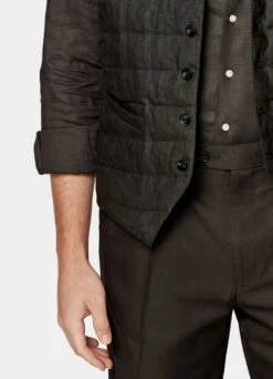 Dark Brown Down Vest -Cheap US Nice Clothes Store BW202 123