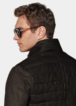 Dark Brown Down Vest -Cheap US Nice Clothes Store BW202 126