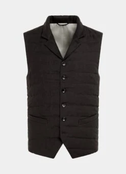 Dark Brown Down Vest -Cheap US Nice Clothes Store BW202 25