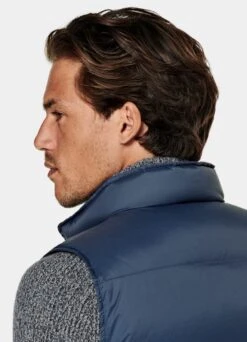 Mid Blue Down Vest -Cheap US Nice Clothes Store BW204 106