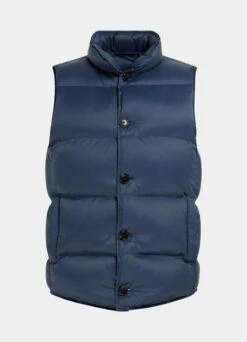 Mid Blue Down Vest -Cheap US Nice Clothes Store BW204 25