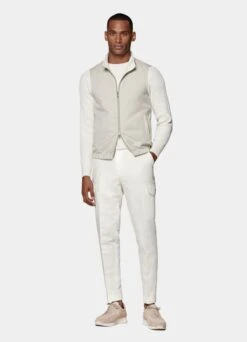 Off-White & Sand Reversible Vest -Cheap US Nice Clothes Store BW300 104