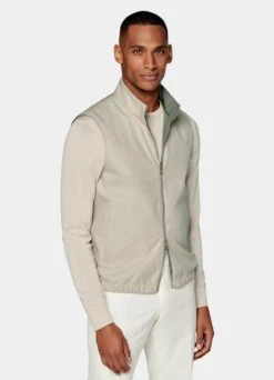 Mid Green & Sand Reversible Vest -Cheap US Nice Clothes Store BW302 127