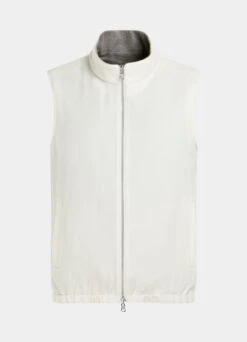 Taupe & Off-White Reversible Vest -Cheap US Nice Clothes Store BW303 27