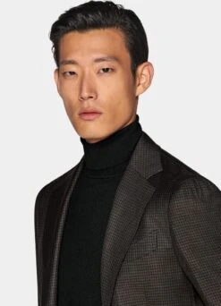 Mid Brown Houndstooth Havana Blazer