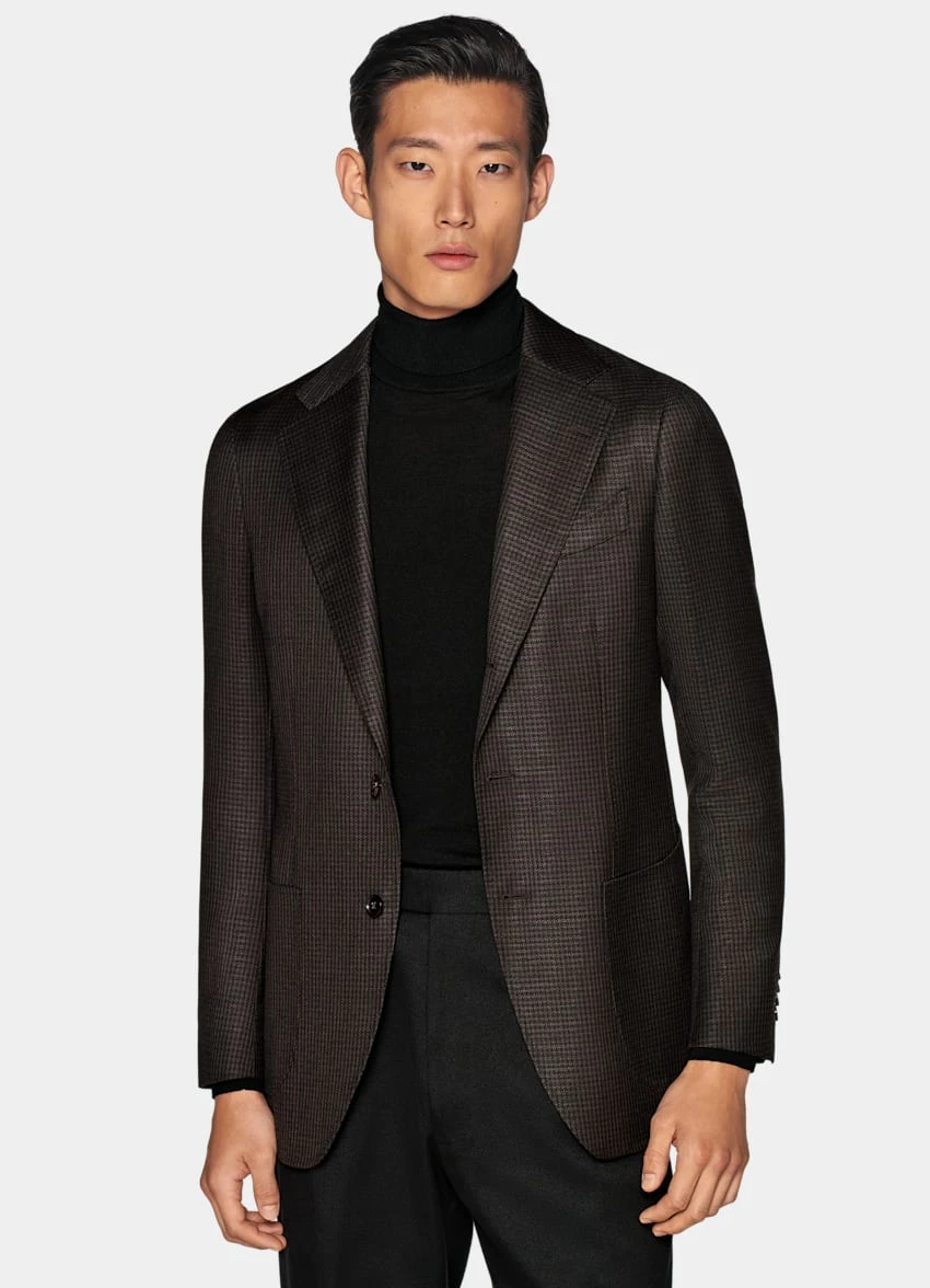 Mid Brown Houndstooth Havana Blazer 2 Mid Brown Houndstooth Havana Blazer - Image 2