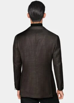 Mid Brown Houndstooth Havana Blazer 14 Mid Brown Houndstooth Havana Blazer -Cheap US Nice Clothes Store C1703 105