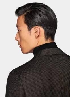 Mid Brown Houndstooth Havana Blazer 15 Mid Brown Houndstooth Havana Blazer -Cheap US Nice Clothes Store C1703 106