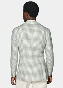 Light Grey Checked Havana Blazer -Cheap US Nice Clothes Store C2032 106