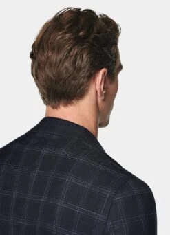 Navy Checked Havana Blazer -Cheap US Nice Clothes Store C2035 106