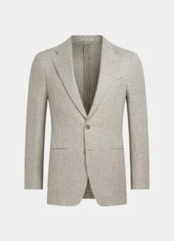 Light Brown Houndstooth Havana Blazer -Cheap US Nice Clothes Store C2040 25