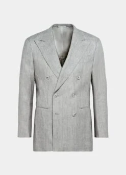 Light Grey Herringbone Havana Blazer 15 Light Grey Herringbone Havana Blazer -Cheap US Nice Clothes Store C2045 25