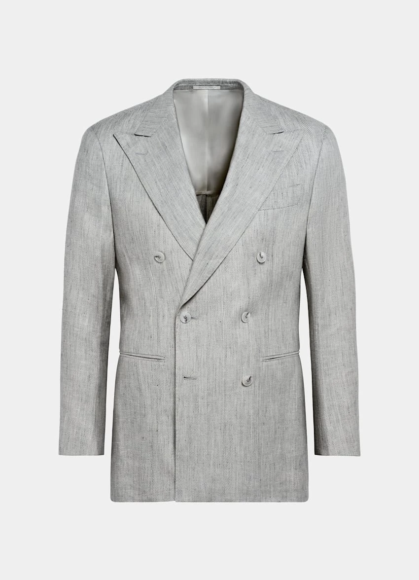 Light Grey Herringbone Havana Blazer 8 Light Grey Herringbone Havana Blazer - Image 8