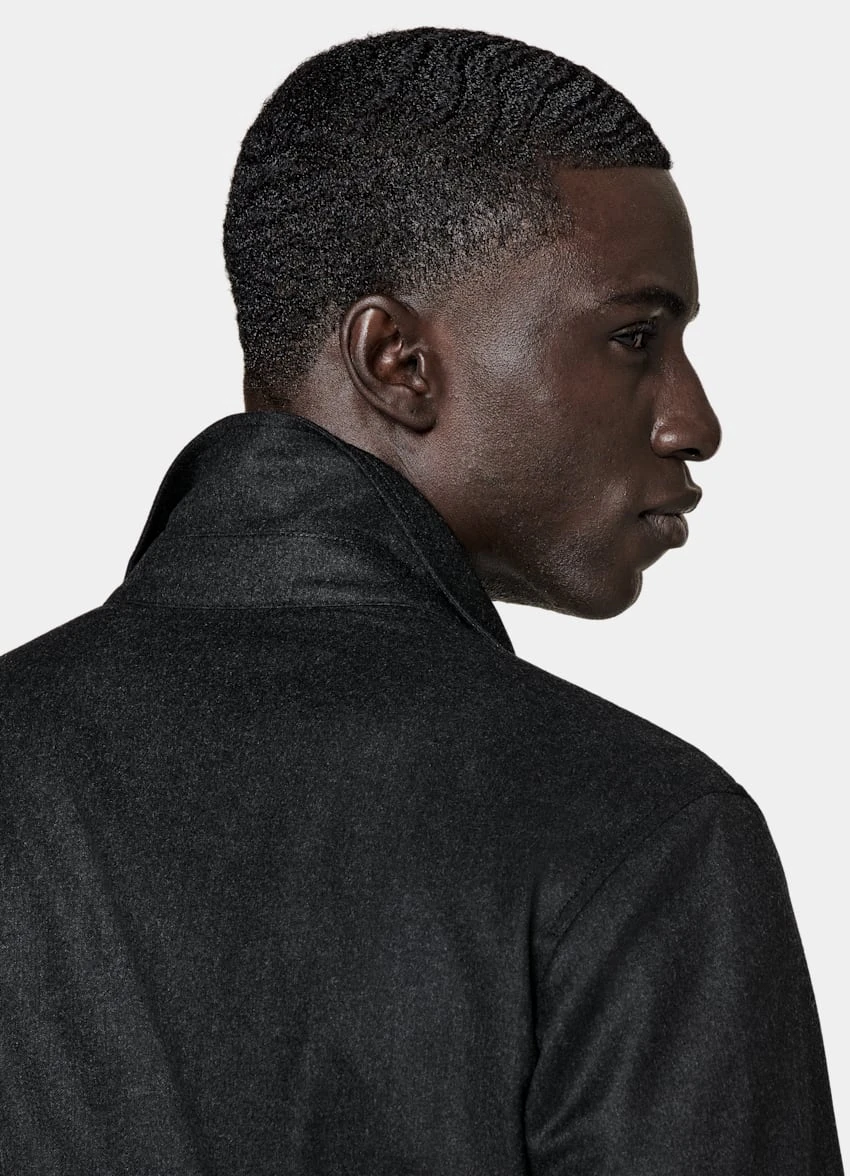 Dark Grey Belted Safari Jacket 6 Dark Grey Belted Safari Jacket - Image 6