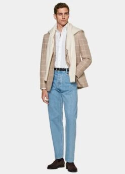 Mid Brown Checked Havana Blazer -Cheap US Nice Clothes Store C230219 104