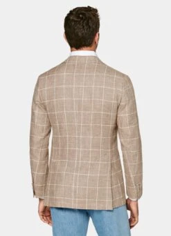 Mid Brown Checked Havana Blazer -Cheap US Nice Clothes Store C230219 105