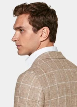 Mid Brown Checked Havana Blazer -Cheap US Nice Clothes Store C230219 106