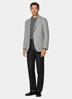 Mid Grey Houndstooth Havana Blazer -Cheap US Nice Clothes Store C23022 104