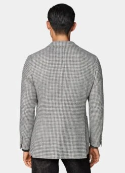 Mid Grey Houndstooth Havana Blazer -Cheap US Nice Clothes Store C23022 105