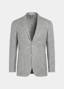 Mid Grey Houndstooth Havana Blazer -Cheap US Nice Clothes Store C23022 25