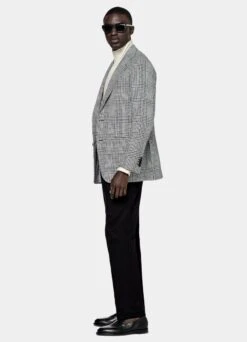 Black Checked Roma Blazer -Cheap US Nice Clothes Store C23023 124