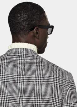 Black Checked Roma Blazer -Cheap US Nice Clothes Store C23023 126