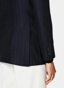 Navy Herringbone Havana Blazer -Cheap US Nice Clothes Store C23026 103